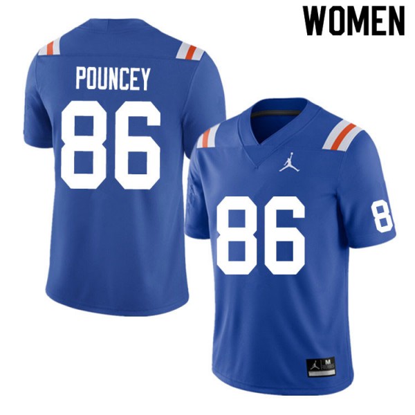 Women #86 Jordan Pouncey Florida Gators College Football Jerseys Throwback